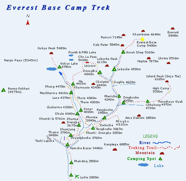 Everest base Camp Trek map